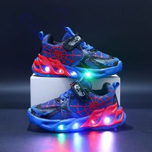 1-9-Year-Old Boys and Girls Breathable Mesh Sneakers in Spring and Autumn MGO Youngsters LED Luminous Sneakers-Motion-Sensing F2026