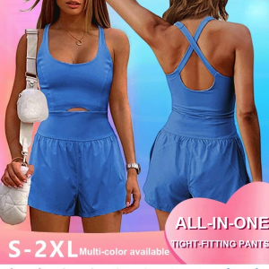 Fashionable and Simple One-Piece Women's Beautiful Back Jumpsuit Yoga Pants