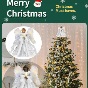 Golden Angel Doll Christmas Tree Ornament Angel Decoration/Tree Topper Light Up/Gold Ornament/Christmas Decor For Kids New Parents