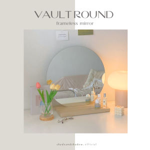 🌷premium quality กระจกกลม ไร้ขอบ สายมินิมอล เกาหลีต้องมี กระจกแต่งหน้า minimal style⚪️round mirror