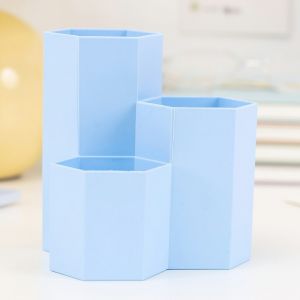 Ống đựng bút lục giác 3 NGĂN sáng tạo trang trí bàn học độc đáo -Aeneas Shop