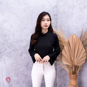 ALISA - BLOUSE MANDEVILLA CROP TOP / TOP BLOUSE TURTLENECK KOREA