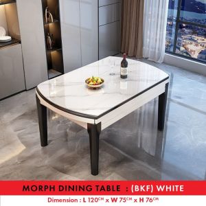 FINSSO Morph Table Expandable Dining Table Set (Stone) + Rubber Wood Leg / Meja Makan 6 kerusi