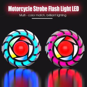 1Pcs Angel Eye Flash Motorcycle Headlight Tail Brake Rear Lights LED Motorbike Accessories Universal Brake Lamp