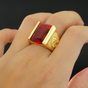 [ N81 ] Nhẫn Nam Phong Thủy Chạm Rồng mạ vàng 18K Bản Vuông Mẫu N9 - Mang Nhìn Rất Mạnh Mẽ - Đi Chơi Đi Tiệc Rất Sang - Tubi Cony