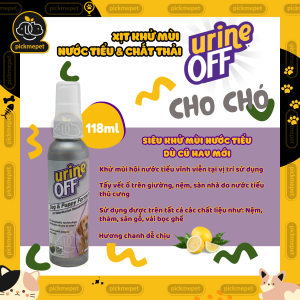 Xịt Khử Mùi Nước Tiểu Chất Thải Chó Mèo Urine Off (Nhập khẩu Mỹ) 118ml - Chó - 118ml
