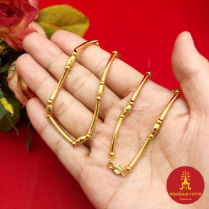 สร้อยคอทองแฟชั่น ความยาว 17 นิ้ว ตะขอก้ามปู ชุบทอง ใส่ในชีวิตประจำวันได้ ทองปลอม ใส่แทนของจริงได้ พร้อมส่ง