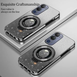 Casing HP Vivo Y19s Glitter Ring Magsafe Holder Premium