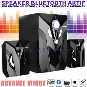 Speaker Bluetooth Aktif Advance M10BT Portable Subwoofer Bass Speaker with FM Radio MP3 | PLS