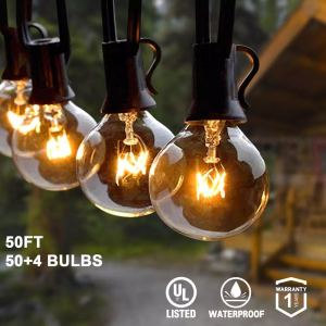 【Fast Delivery】25Ft String Light Outdoor Garland Light G40 Christmas Lights Festoon Fairy For Wedding Holiday Garden Backyard Decoration