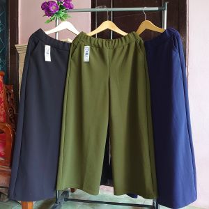 BIG ALL SIZE & REMAJA BB 99+kg ADA ~ EDISI KULOT✅ Paha & Pinggang Longgar/Melar | CREPE PREMIUM Tebal & Ringan celana panjang & pendek wanita/bawahan kasual wanita/loose pants boho