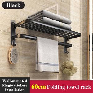 [SG READY STOCK] Bathroom Storage Hardware Storage Rack Towel Rack Folding Towel Rack Bathroom Accessories