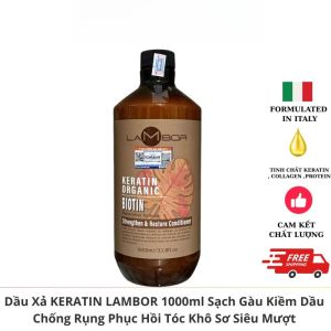 Combo Dầu Gội Xả LAMBOR KERATIN 500ml- 1000ml  Chính hãng Giảm Gàu Kiềm Dầu Phục Hồi Chuyên Sâu