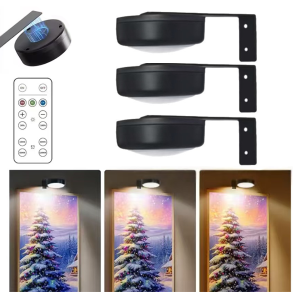 Battery Operated Led Picture Light 3 Colors Painting With Remote Decoration Art Display Lights Wall Night Fixture Wireless Frame