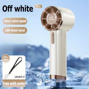 High-Speed Rechargeable Handheld Turbo Fan Handheld Fan 3000mAh Portable Fan Type C Charging Hand Held Small Pocket Travel Fan with Lanyard