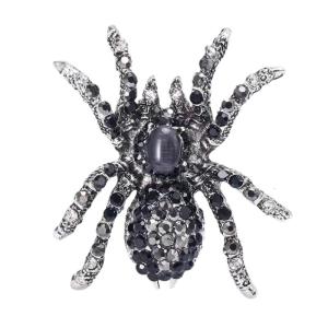 Sparkling Spiders Pin Statement Rhinestones Encrusted Spiders Brooch Ornament Trendy Lapel Pin Accessory