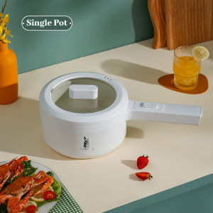 2L Mini Cooker Multifunctional Electric Periuk With Steamer Cooking Pot Single-handle Non Stick Ceramic Frying Pan 電煮鍋