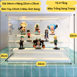 Tủ Trưng Bày Mô Hình PopMart Labubu Kệ Tủ 4 Tầng Đa Năng Đựng Nước Hoa Mỹ Phẩm Chống Bụi Chống Nước