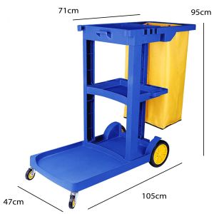 Janitorial Cleaning Cart with wheels Heavy Duty Cleaning Trolley Multifunction Hotel Cleaning Trolley Cart with Waterproof Oxford bag Thicken Janitor Cart Large Capacity for Restaurant Hotel