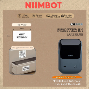 NIIMBOT B1 Bluetooth Smart Label Printer - Portable Inkless High-Speed USB Support Label paper