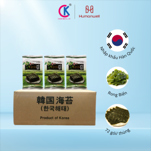 Thùng rong biển ăn liền Humanwell vị olive trà xanh 4g x 72 gói
