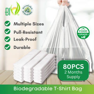 BIO Biodegradable Take Away T-shirt Bags Carrier (Multiple Sizes Available)