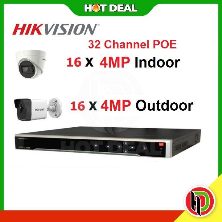 Full Set Hikvision 32 Channel 4mp Poe Cctv Package With 32 X 4mp Poe