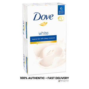 Dove White Beauty Bar Deep Moisture 106g x 6 Moisturizing Soap for Dry Sensitive Skin Bath Soap PH