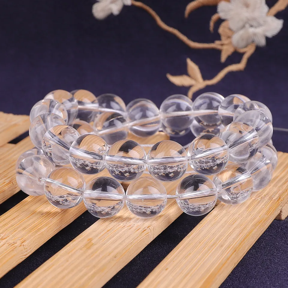 Natural White Crystal Beads 4/6/8/10/12mm Natural Stone Clear