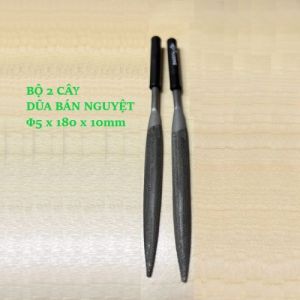 Bộ Dụng Cụ Dũa Mài Kim Loại Mặt Dũa Bán Nguyệt Φ5 x 180 x 10 mm Cán Nhựa Tiện Lợi Cho Điêu Khắc Hoặc Sửa Chữa