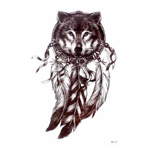 Muna shop - TATO TEMPORER Temporary Tahan Air Motif KEPALA SERIGALA DREAM CATCHER / Temporary Tatoo sticker palsu WOLF SERIGALA / tato polos/ tato terbaru
