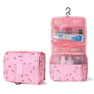 Travel Toiletry Make up Cosmetics Pouch Organizer with Hook Toiletry Bag
