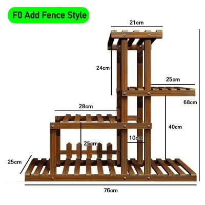 Plant Rack 2 layers Stand Wooden Flower Pot Rack For Indoor Outdoor Multiple Plants Shelf