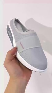 【Free Shipping】Plus-size closed-toe spring-summer womens slippers new slip-on mesh large-size lazy shoes for women