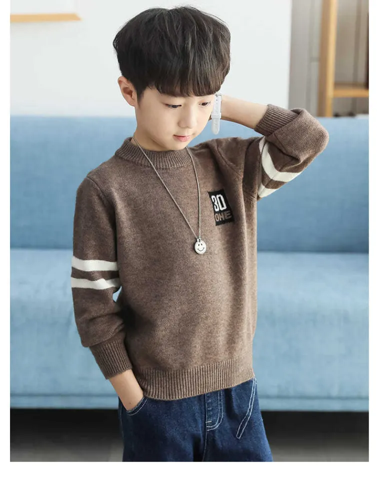 kid sweater boy Sweater Boys new autumn and winter primary school children s round neck sweater pullover Korean fashion trendy casual style Lazada