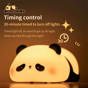 Panda Huahua TouTou USB Rechargeable Silicone Pat Lamp Creative For Children Birthday Gift Bedroom Bedside Sleep Night Light