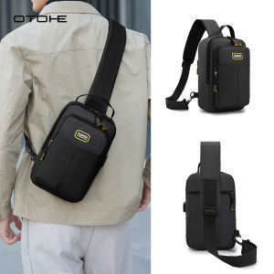 OTOHE กระเป๋าหน้าอกผู้ชายกันน้ำกระเป๋าฟิล์มกันน้ำมัลติฟังก์ชั่ถุงกีฬากระเป๋าสบาย ๆ กระเป๋าสะพายข้างกระเป๋าอเนกประสงค์แฟชั่นกระเป๋ากระเป๋าเดินทางธุรกิจ