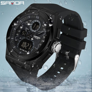 SANDA Top Brand Sports Mens Watches Military Digital Quartz Watch Man Waterproof Wristwatch for Men Fashion Clock