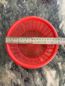 ตะกร้าพลาสติก ตะกร้าอเนกประสงค์ ตะกร้าทรงกลม คละสี