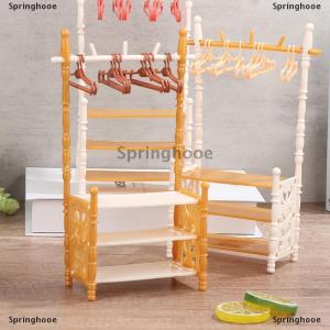 [COD] Springhooe 1ชุด30ซม.ตุ๊กตาเสื้อผ้าแร็คเสื้อผ้า Organizer ไม้แขวนเสื้อสำหรับตุ๊กตากระเป๋าถือเสื้อผ้า
