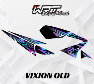 Striping Transparan Vixion Old -Stiker Transparan Vixion Lama Rainbow