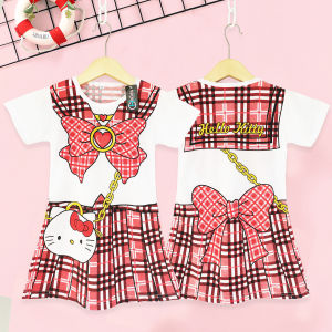 dress anak perempuan motif sailor bahan rayon lembut untuk 3-8 thn