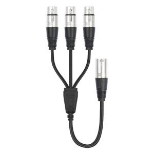 Xlrs Splitter Cable for Mics Signal Distribution 60cm/23.62in Heavy Duty Alloy Construction for Professional Use