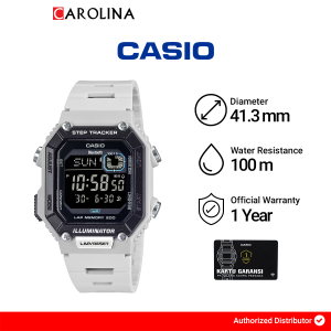 Jam Tangan Pria Casio Step Tracker WS-B1000-8B Black Dial Grey Resin Band