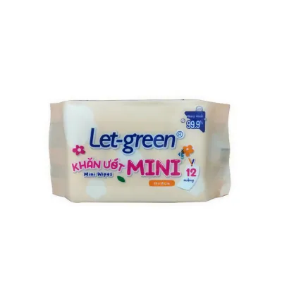 Khăn ướt bỏ túi mini Let-green 12 tờ