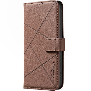 Lines Embossing Wallet Flip Case For Xiaomi POCO C85 C75 C55 X7 M7 X6 F6 X5 M3 Pro F5 Leather Black Cover with Card Holder