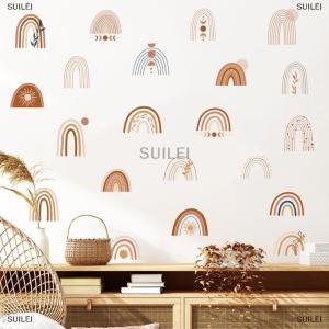 [COD] PkYeG สติกเกอร์ติดผนังสีรุ้งสำหรับห้องเด็กสติกเกอร์ตกแต่งสไตล์โบฮีเมียนอร์ดิก