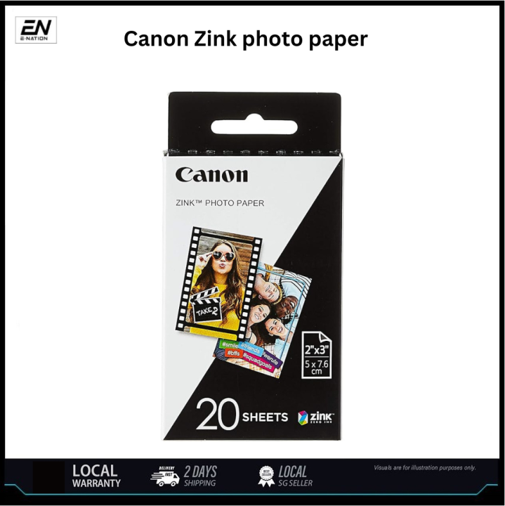 Canon Zink Photo Paper Pack (20 Sheets) ZP2030 2"x 3" Zink Photo Paper