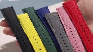 FKM Rubber Sailcloth Watch Strap 18mm 19mm 20mm 21mm 22mm Watch Bands Fit For Seamaster 150 Speedmaster