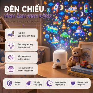 Đèn chiếu 3D tạo hiệu ứng động đại dương giáng sinh giao thông đèn ngủ tạo không khí Đèn Led xoay tự động 360 độ